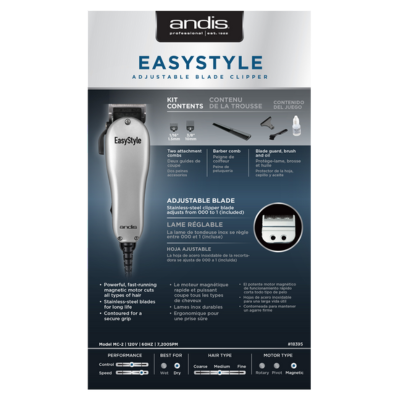 ANDIS EASYSTYLE ADJUSTABLE BLADE CLIPPER 7 PIECE KIT