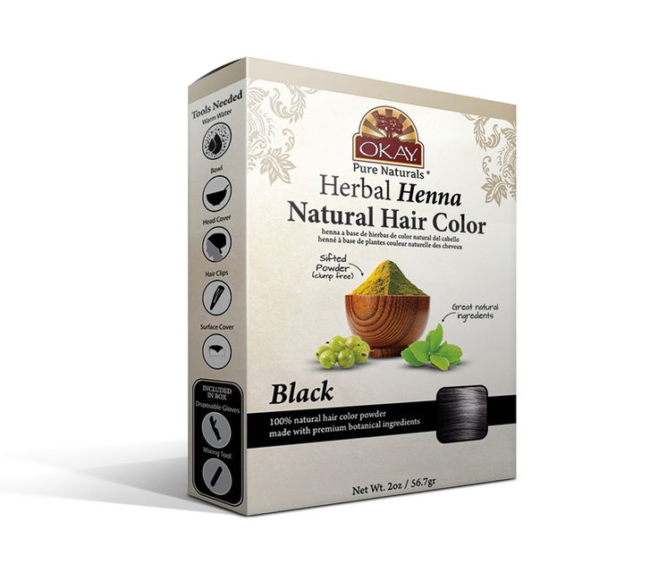 OKAY HERBAL HENNA NATURAL HAIR COLOR BLACK 2OZ