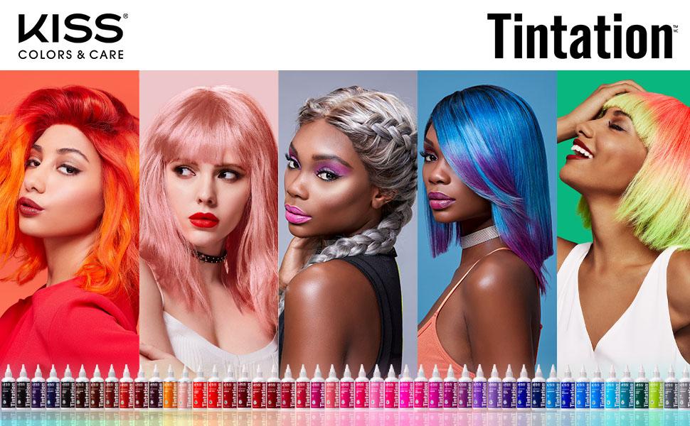 TINTATION SEMI PERMANENT HAIR DYE BY KISS - COLORS AVAILABLE